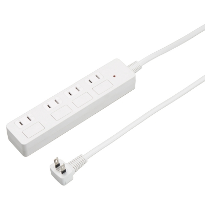 YAZAWA(ヤザワ) 雷ガード付フラットスイッチ4個口2m 白 H8FS442WH
