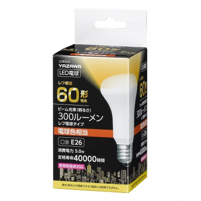 YAZAWA(ヤザワ) R63レフ形LED電球 電球色 E26 非調光タイプ  LDR5LH 画像3