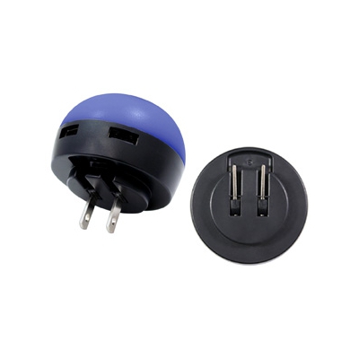 藤本電業 ランプAC充電器 USB2ポート 最大合計2.1A ブルー  CA-06BL 画像2