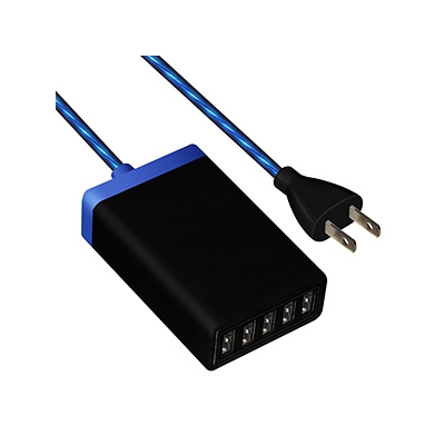 藤本電業 イルミネーションAC充電器 USB5ポート 最大合計6.5A ブラック CA-05BK