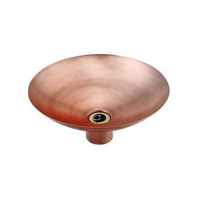 カクダイ 銅製水鉢 サイズφ400×144mm 排水金具・ゴム栓付  624-965