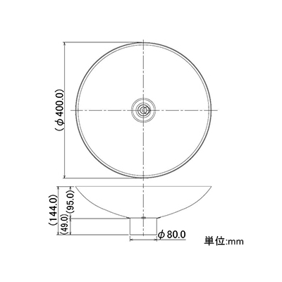 カクダイ 銅製水鉢 サイズφ400×144mm 排水金具・ゴム栓付  624-965 画像2