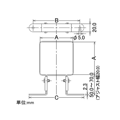 カクダイ 【数量限定特価】水栓柱用サドルバンド 60角用タイプ アジャスト幅20mm  625-611 画像2