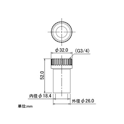 カクダイ HIVPアダプター 塩ビ接続用 呼び20 パッキン付  571-617-20 画像2