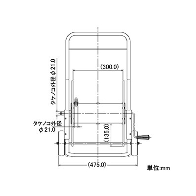 カクダイ ステンレスホースリール 散水・屋外冷却用 ホースバンド2個付  553-031 画像2