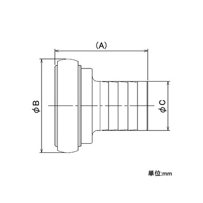 カクダイ マチノメス接手 大口径ホース用 散水・農水用 呼び50 タケノコ外径51mm  5175-50 画像2