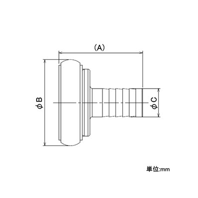 カクダイ マチノメス接手 大口径ホース用 散水・農水用 呼び40×15 タケノコ外径16mm  5175-40×15 画像2