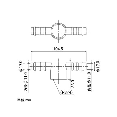 カクダイ 分岐アダプター 取付ネジRc3/4  054-001 画像2