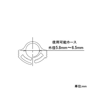 カクダイ ミニクリップバンド マカロニホース・ドリップチューブ用 実効サイズ5.8～6.5mm 5個入  5746 画像2