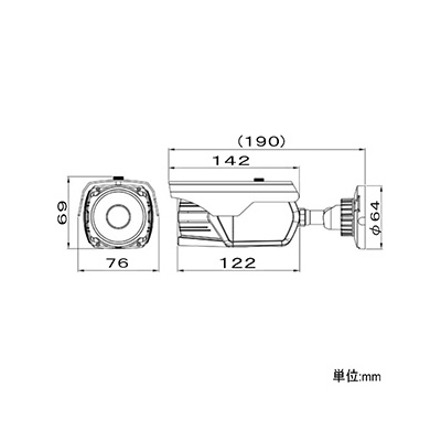 マザーツール フルハイビジョン不可視LED搭載防水型AHDカメラ DC12V 1/2.9インチカラーCMOSセンサー ACアダプター付  MTW-E727AHD 画像2