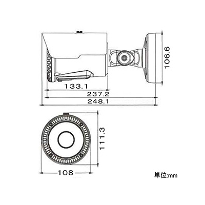 マザーツール フルハイビジョン電動ズームレンズ搭載防水型HD-SDIカメラ DC12V 1/3インチカラーCMOS ACアダプター付  MTW-HD662Z 画像2
