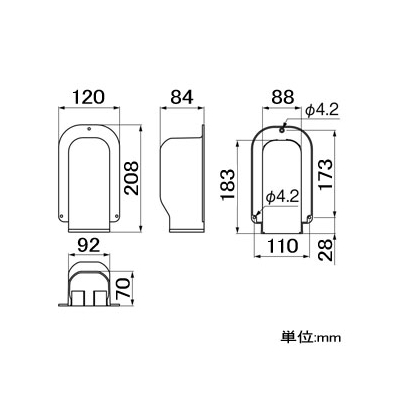 因幡電工 ウォールコーナー後付用 壁面取り出し 90サイズ 配管化粧カバー 一般用 《スリムダクトLD》 コーキング充てん用ミゾ付 グレー  LDWA-90-G 画像3