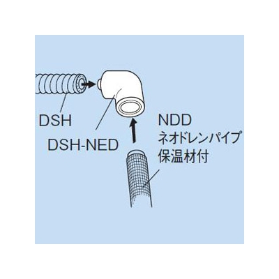 因幡電工 VP管エルボ VP管接続用 φ20 DSH-20N用パーツ 保温材付  DSH-20NED 画像2