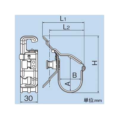 因幡電工 全ねじボルトW3/8専用支持金具 《スーパーロック V型》 全ねじボルト取付タイプ ワンタッチ取付タイプ  SRV-811A 画像2