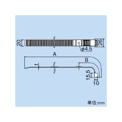 因幡電工 結束バンド 《ビッグタイ》 幅広タイプ 適用結束径φ30～66mm 20本入  BT-250N 画像2