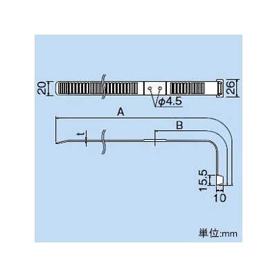 因幡電工 結束バンド 《ビッグタイ》 幅広タイプ 適用結束径φ54～130mm 20本入  BT-450N 画像2