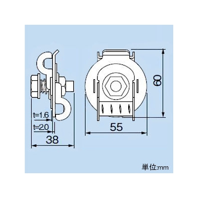 因幡電工 振れ止め支持金具 《クロスロック》 Cタイプ ボルト固定式タイプ 交差式施工 W3/8ボルト専用  FL-C 画像3