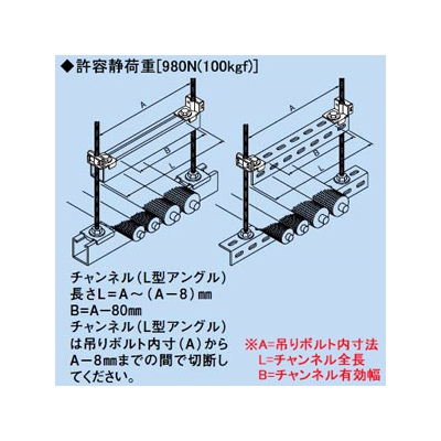 因幡電工 中間吊り金具 チャンネル・L型アングル支持金具 3方向取付対応  SCC-1N 画像2