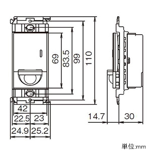 パナソニック 熱線センサ付自動スイッチ 《かってにスイッチ》 トイレ壁取付 適合LED専用1.2A 換気扇連動用 ほんのり点灯モード対応 マットホワイト  WTA13749W 画像3