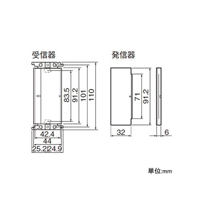 パナソニック とったらリモコン 受信器・発信器セット 2線式・親器・3路配線対応形 逆位相調光用・3チャンネル形 適合LED専用3.2A ホワイト  WTC56713W 画像2