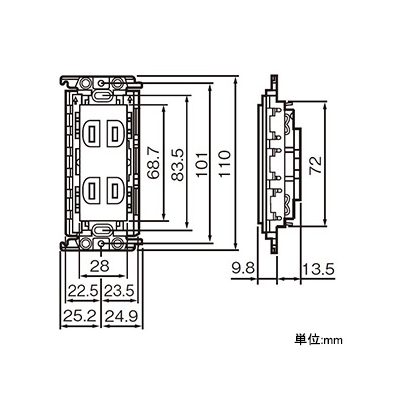 パナソニック 埋込ダブルコンセント 15A 125V 絶縁枠付 グレー  WTF15024HK 画像2