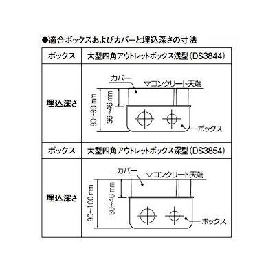 パナソニック フラット型フロアコン 電線管工事用 電源用 抜け止め2P 15A 125V アース付2コ口  DU7743K 画像2