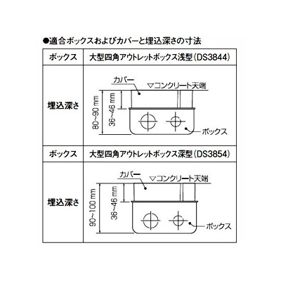 パナソニック フラット型フロアコン 電線管工事用 電源・電話・情報用共通 ブランク2コ口 取付金具付  DU7749K 画像2