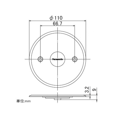 パナソニック フロアプレートシルバー丸型 プレーンタイプ ねじ穴間隔66.7mm  DUK7004 画像2