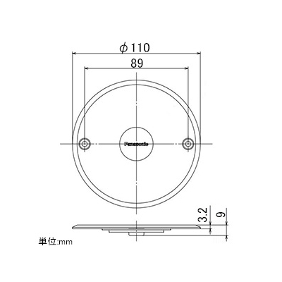 パナソニック フロアプレートシルバー丸型 プレーンタイプ ねじ穴間隔89.0mm  DUK7024 画像2