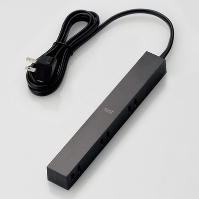 ELECOM(エレコム) デザインタップ 《root》 側面差込口タイプ 2P・6個口 2P・L字型プラグ ほこり防止シャッター付 コード長1.5m ブラック  AVT-D3-2615BK
