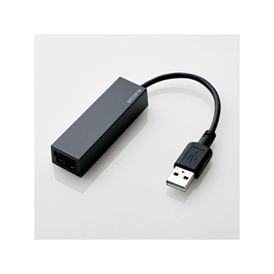 ELECOM(エレコム) 有線LANアダプター USB2.0 Type-A ケーブル長9cm ブラック  EDC-FUA2-B