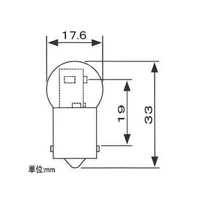 パトライト 回転灯用LED電球 AC12V 50/60Hz 1.7W BA15S口金 電球色  DEB-15SBA-CL 画像3