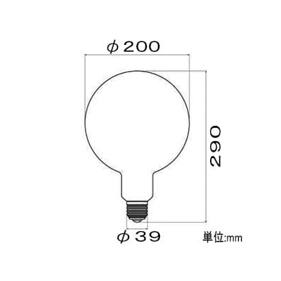ビートソニック LED電球 《Siphon Grande》 ボール200形 40W相当 全光束450lm 暖系電球色 E39口金 調光器対応  LDF303 画像2