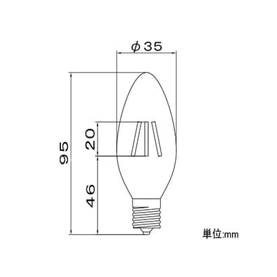 ビートソニック LED電球 《Siphon》 シャンデリア形 ショートフィラメントタイプ 15W相当 全光束130lm 暖系電球色 E17口金 調光器対応  LDF005-C 画像2