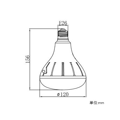 ニッケンハードウエア LED電球 《ViewLamp》 バラストレス水銀ランプ160W形 横型看板用 広角120° 電球色 E26口金 アイボリー  VLE26WD-W 画像2