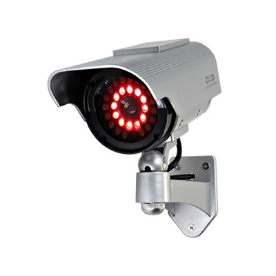 オンスクエア 防犯ダミーカメラ ソーラー充電式 軒下防滴仕様 赤色LED×12灯 赤外線暗視タイプ  OS-163R