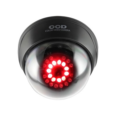 オンスクエア 防犯ダミーカメラ ドーム型 赤色LED×11灯 明暗センサー搭載 赤外線暗視タイプ 天井設置タイプ  OS-168R