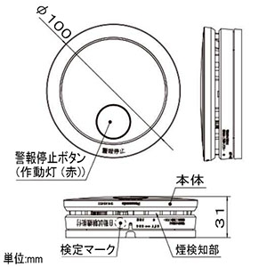 パナソニック 住宅用火災報知器 《けむり当番》 電池式 薄型 2種 単独型 移報接点付  SHK48453 画像2