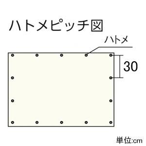 ユタカメイク 白防炎シ-ト 普及型 大畳みタイプ 薄手タイプ 幅1.8×長さ3.4m ハトメ34個付  B-240 画像2