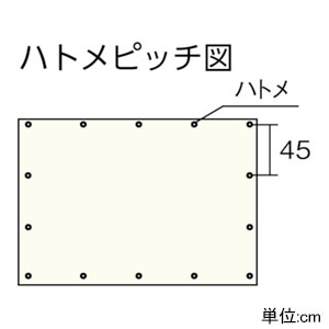 ユタカメイク 白防炎シ-ト 普及型 大畳みタイプ 薄手タイプ 幅1.8×長さ3.6m ハトメ24個付  B-241 画像2