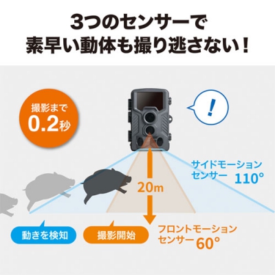 サンワサプライ 赤外線センサー内蔵セキュリティカメラ  CMS-SC03GY 画像7