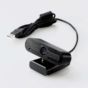 ELECOM(エレコム) Webカメラ 200万画素 オートフォーカス Full HD 内蔵マイク付 ブラック UCAM-C820ABBK