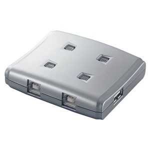 ELECOM(エレコム) USB切替器 4回路 プッシュボタンタイプ USB2.0・1.1対応 ロック機能付 USS2-W4