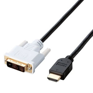ELECOM(エレコム) HDMI-DVI変換ケーブル HDMIオス-DVI-D18+1ピンオス 長さ1m  DH-HTD10BK