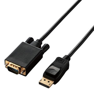 ELECOM(エレコム) DisplayPort用VGA変換ケーブル DisplayPortオス-VGAオス 長さ2m CAC-DPVGA20BK
