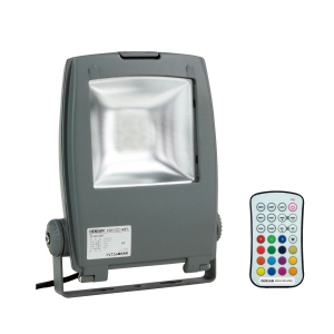 ジェフコム LEDフルカラー投光器 集光タイプ 単色16種・フルカラー自動変色 リモコン付  PDS-C02-40FL