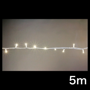 ジェフコム LEDストリング ニューハイグレード・白コードタイプ 長さ5m 電球色 SJ-NH05W-05LL