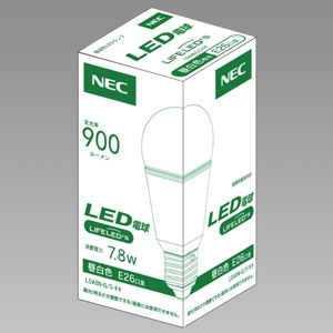 ホタルクス(NEC) LED電球 一般電球形60W相当 昼白色 E26口金 密閉器具・断熱材施工対応  LDA8N-G/S-キキ