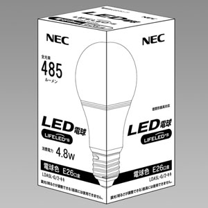 ホタルクス(NEC) LED電球 一般電球形40W相当 電球色 E26口金 密閉器具対応  LDA5L-G/2-キキ