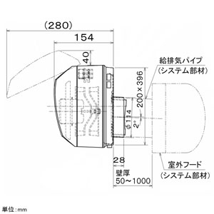 三菱 換気空清機 《ロスナイ》 準寒冷・温暖地仕様 6畳以下用 壁掛1パイプ取付タイプ 24時間換気機能付  VL-06JV3 画像3